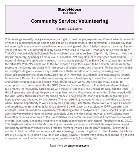 community service essay